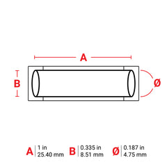 Brady PSPT-187-1-WT Wire Marker Sleeve, 1-Sided Heat Shrink, 1.015 in Length, 1 in Width, 18 to 12 AWG Wire