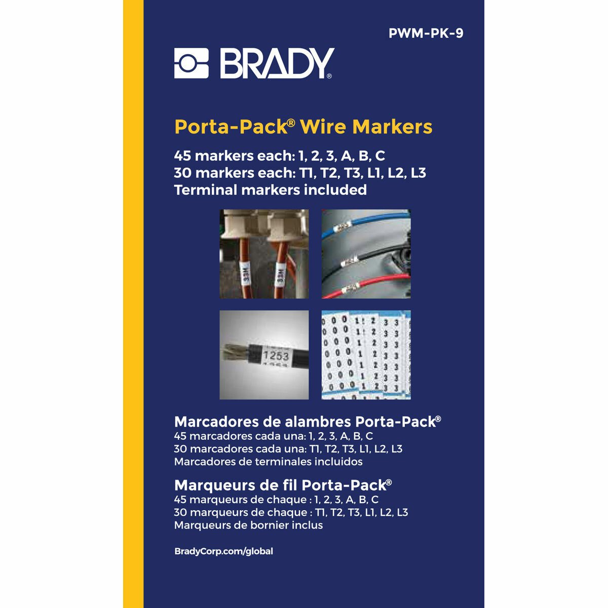 BRADY Brady PWM-PK-9 Porta-Pack Wire Marker Refill Combo 9