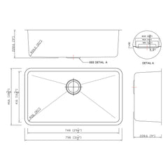 DAKOTA Dakota Plumbing Products BSM-3118D-9 Undermount Kitchen Sink
