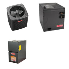 GOODMAN GOODMAN GLXS4BA4810+CAPTA6030D3+GR9S801205DN - 4 Ton Ducted Air Conditioner & Gas Furnace System - R-32