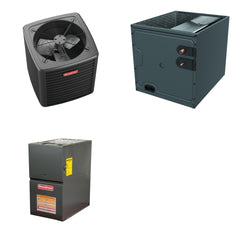 GOODMAN GOODMAN GLXS4BA2410+CAPTA2422B3+GR9S800603AN - 2 Ton Ducted Air Conditioner & Gas Furnace System - R-32