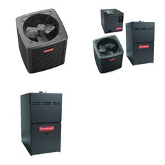 GOODMAN GOODMAN GLXS4BA3610+CAUTA4230C3+GR9S960805CU - 3 Ton Ducted Air Conditioner & Gas Furnace System - R-32