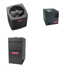 GOODMAN GOODMAN GLXS4BA3610+CAUTA3626B3+GR9S800804BN - 3 Ton Ducted Air Conditioner & Gas Furnace System - R-32