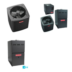 GOODMAN GOODMAN GLXS4BA4210+CAUTA4230C3+GR9S801005CN - 3.5 Ton Ducted Air Conditioner & Gas Furnace System - R-32