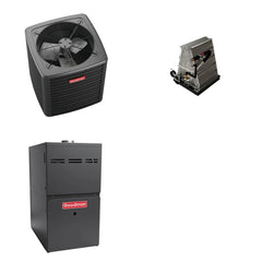 GOODMAN GOODMAN GLXS4BA3010+CAUTA3026B3+GR9S960403AN - 2.5 Ton Ducted Air Conditioner & Gas Furnace System - R-32