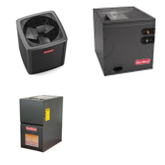 GOODMAN GOODMAN GLXS5BA4810+CAPTA6030D3+GR9S801205DN - 4 Ton Ducted Air Conditioner & Gas Furnace System - R-32