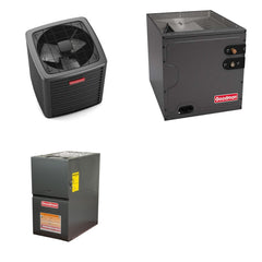 GOODMAN GOODMAN GLXS5BA1810+CAPTA2422C3+GR9S800603AN - 1.5 Ton Ducted Air Conditioner & Gas Furnace System - R-32