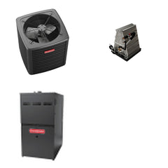 GOODMAN GOODMAN GLXS5BA3010+CAUTA3026B3+GR9S800804BN - 2.5 Ton Ducted Air Conditioner & Gas Furnace System - R-32