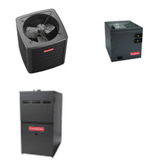 GOODMAN GOODMAN GLXS5BA3010+CAUTA3626B3+GR9S800804BN - 2.5 Ton Ducted Air Conditioner & Gas Furnace System - R-32
