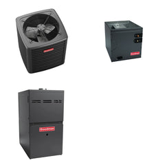 GOODMAN GOODMAN GLXS5BA3010+CAUTA3626B3+GR9S960403AN - 2.5 Ton Ducted Air Conditioner & Gas Furnace System - R-32