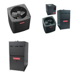 GOODMAN GOODMAN GLXS5BA3610+CAUTA4230C3+GR9S800804BN - 3 Ton Ducted Air Conditioner & Gas Furnace System - R-32