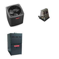 GOODMAN GOODMAN GLXS5BA4810+CAUTA6030D3+GR9S960805CU - 4 Ton Ducted Air Conditioner & Gas Furnace System - R-32