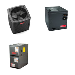 GOODMAN GOODMAN GLXS5BA1810+CAUTA2422B3+GR9S960803BN - 1.5 Ton Ducted Air Conditioner & Gas Furnace System - R-32