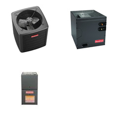 GOODMAN GOODMAN GLXS5BA2410+CAUTA2422B3+GR9S800403AN - 2 Ton Ducted Air Conditioner & Gas Furnace System - R-32