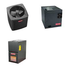 GOODMAN GOODMAN GLXS5BA2410+CAUTA2422B3+GR9S800603AN - 2 Ton Ducted Air Conditioner & Gas Furnace System - R-32