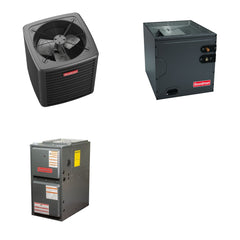 GOODMAN GOODMAN GLXS5BA2410+CAUTA2422B3+GR9S960803BN - 2 Ton Ducted Air Conditioner & Gas Furnace System - R-32