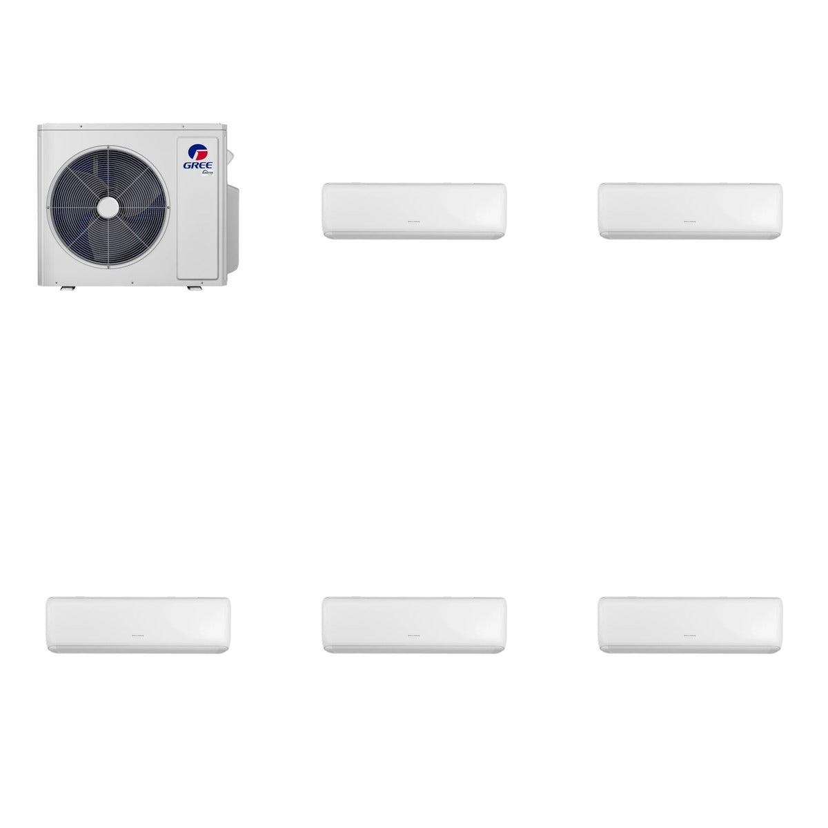 GREE GREE 48000 BTU R-32 21 SEER2 5-Zone Wall-Mounted Mini Split System