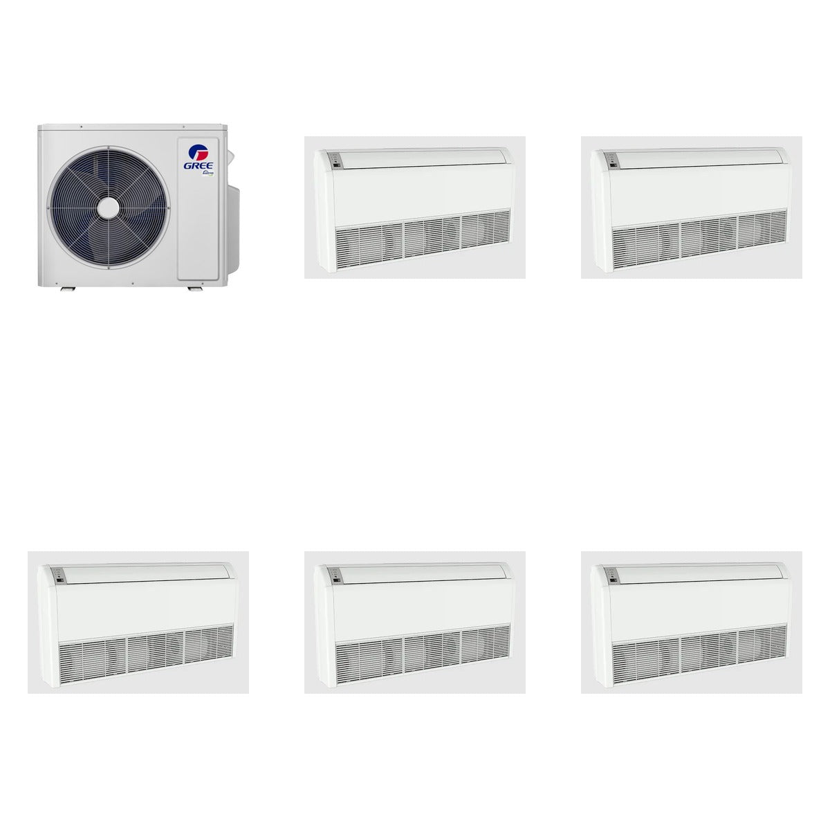 GREE GREE 48000 BTU R-32 21 SEER2 5-Zone Floor-Mounted Mini Split System