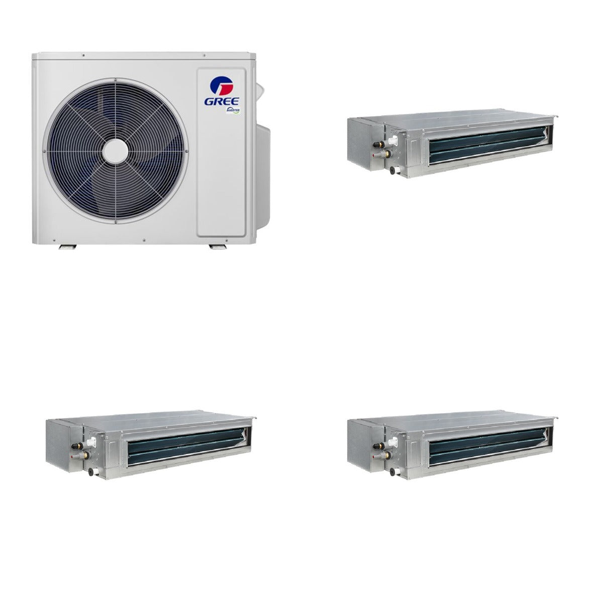 GREE GREE 48000 BTU R-32 21 SEER2 3-Zone Concealed Duct Mini Split Heat Pump