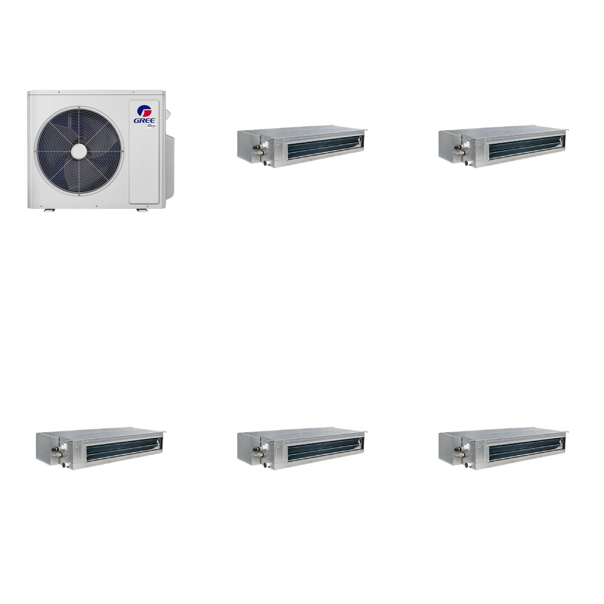 GREE GREE 48000 BTU R-32 21 SEER2 5-Zone Concealed Duct Mini Split System