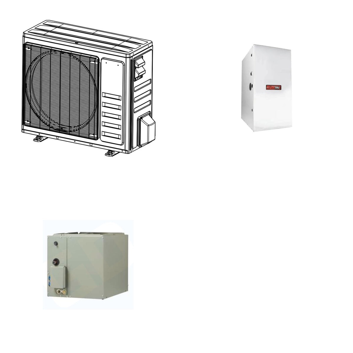 TRANE TRANE 24000 BTU R-454B 16 SEER2 Central Heat Pump + Furnace + Coil