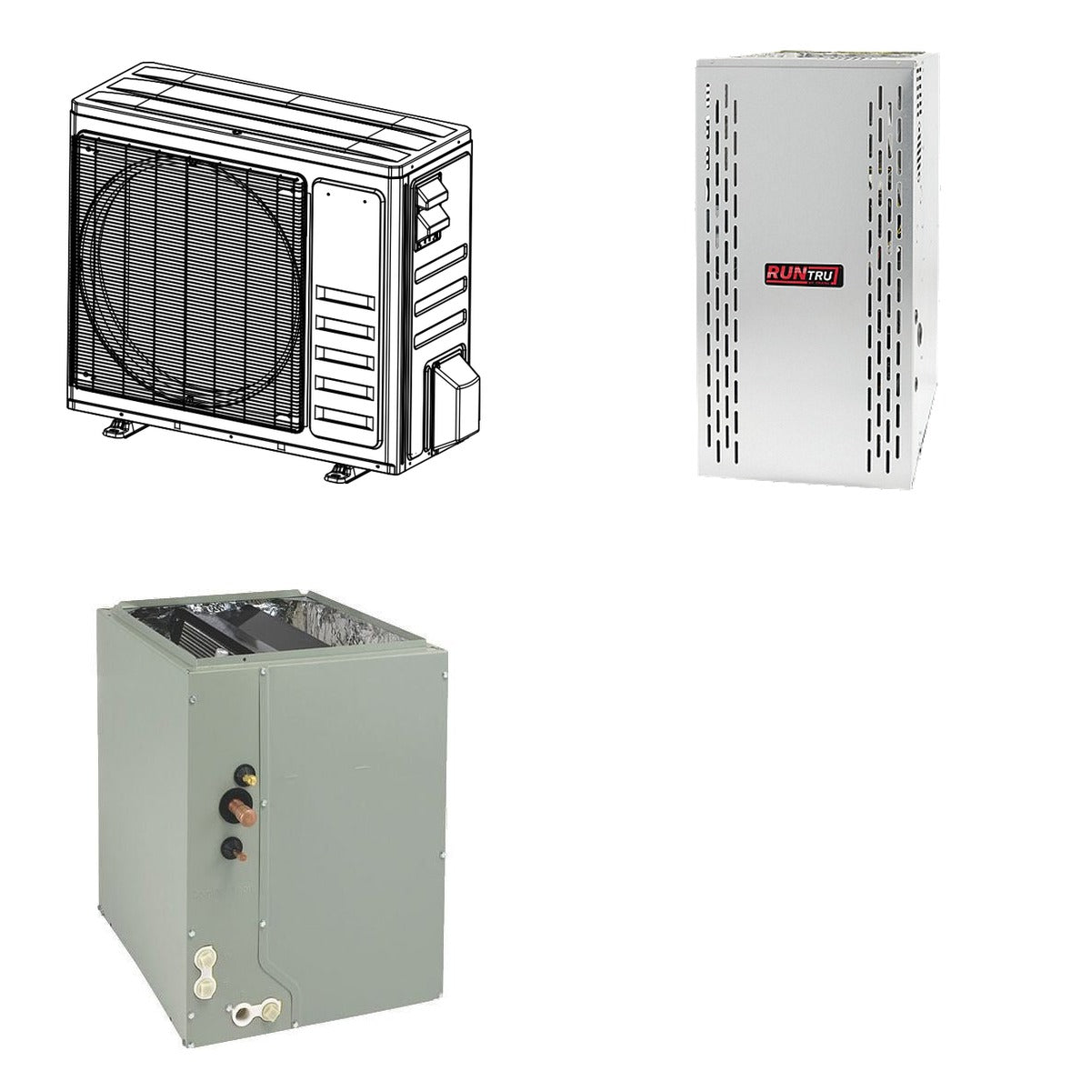 TRANE TRANE 24000 BTU R-454B 16 SEER2 Central Heat Pump + Furnace + Coil