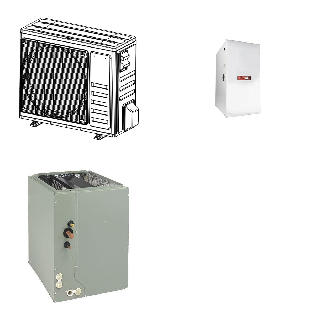 TRANE TRANE 24000 BTU R-454B 15.2 SEER2 Central Heat Pump + Furnace + Coil