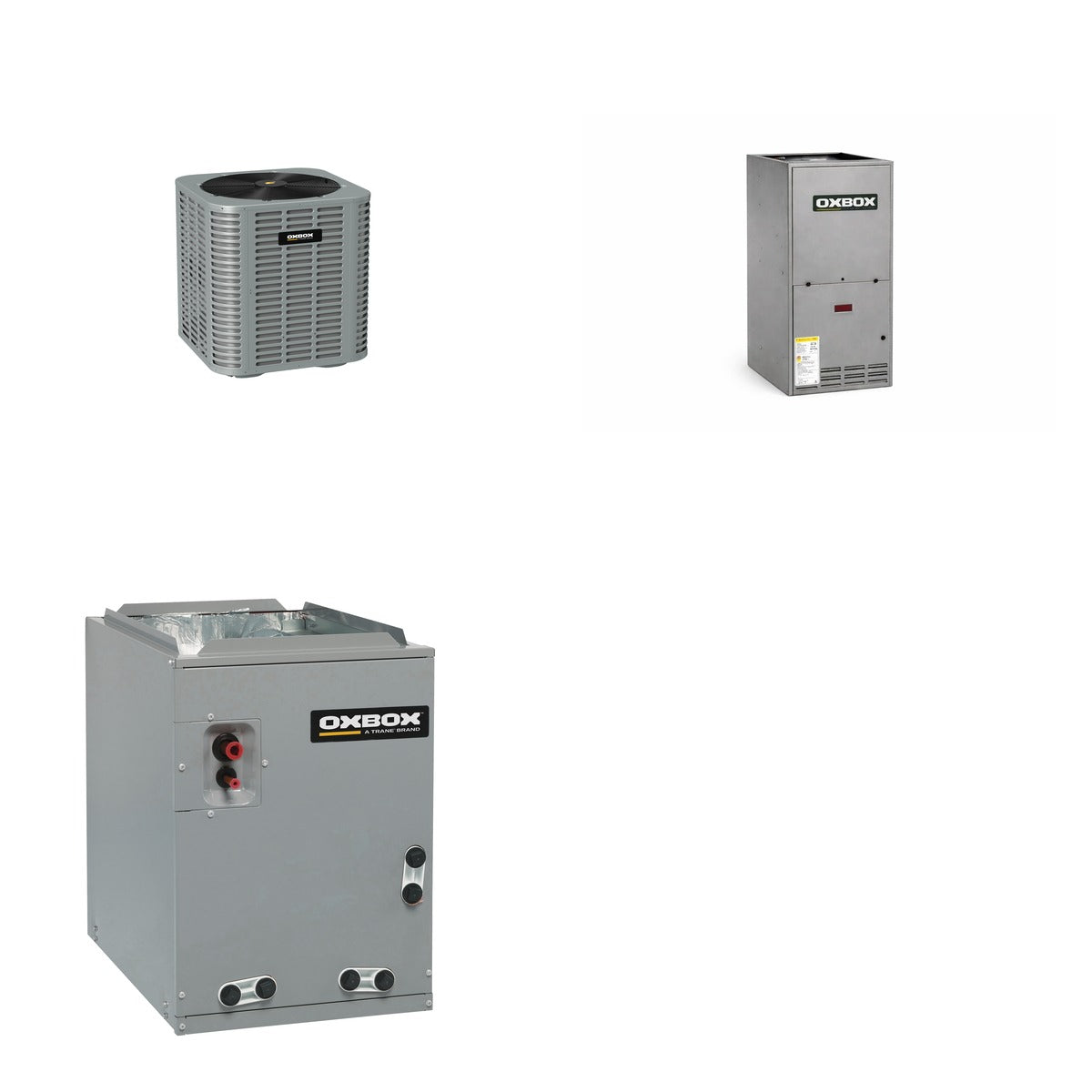 Oxbox Oxbox 2-Ton 24000 BTU R-454B 14.3 SEER2 Gas/Electric Split System - J5AC5024A1000+J962V060BU3SA+J5MXCB004AC6HC