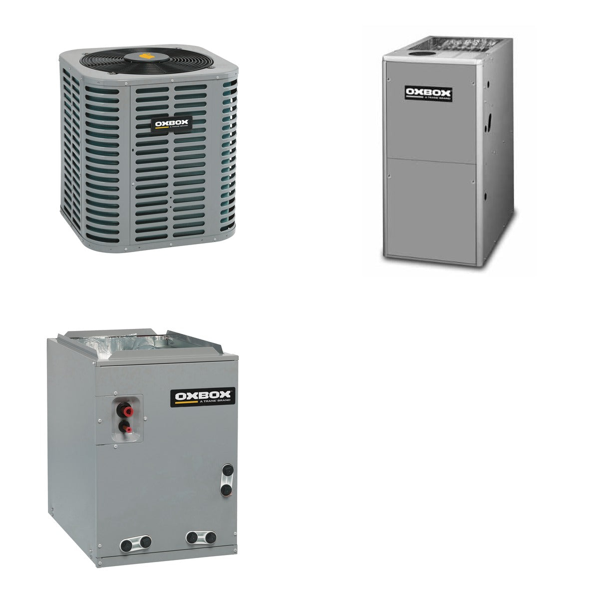 Oxbox Oxbox 2.5-Ton 30000 BTU R-454B 14.3 SEER2 Gas/Electric Split System - J5AC5030A1000+J801V080BM4SEB+J5MXCB004AC6HC