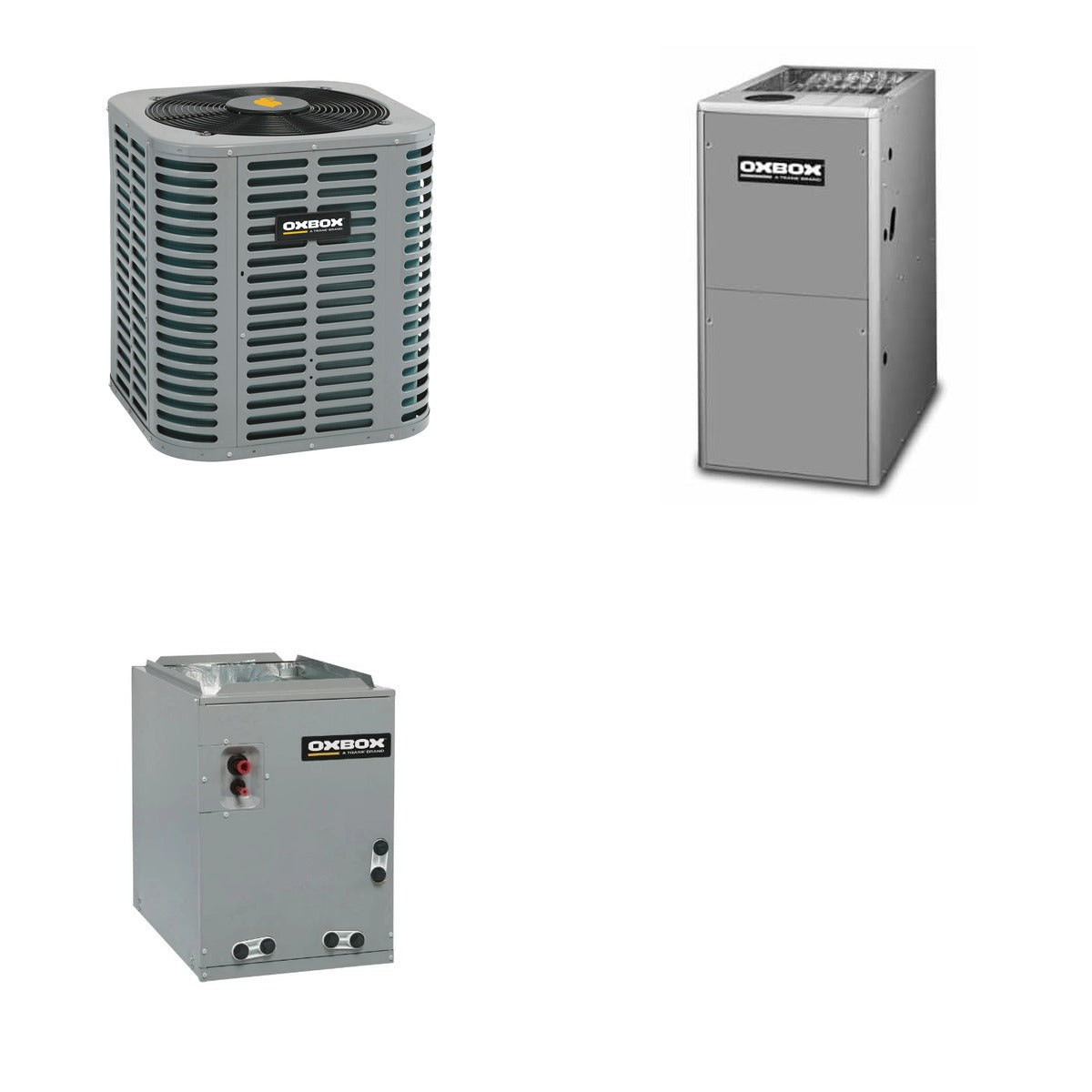 Oxbox Oxbox 2.5-Ton 30000 BTU R-454B 14.3 SEER2 Gas/Electric Split System - J5AC5030A1000+J801V080BM4SEB+J5MXCB016AC6HC