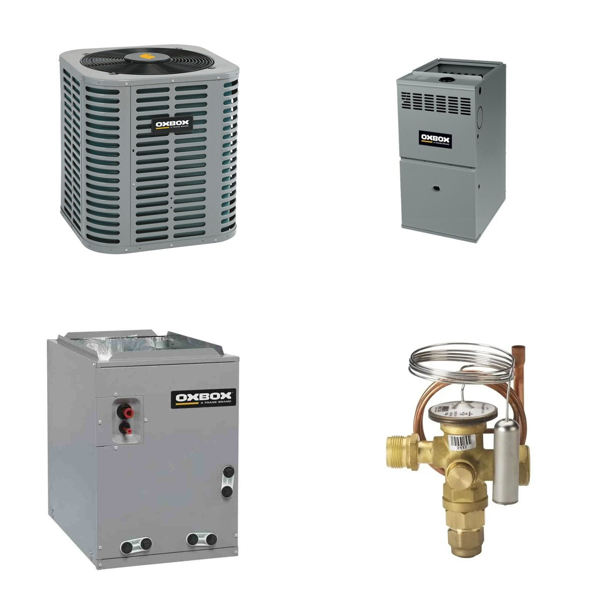 Oxbox Oxbox 2.5-Ton 30000 BTU R-454B 14.3 SEER2 Gas/Electric Split System - J5AC5030A1000+J801V100CM5SEB+J5MXCC017AC6HC+5AYTXVH3A1836A