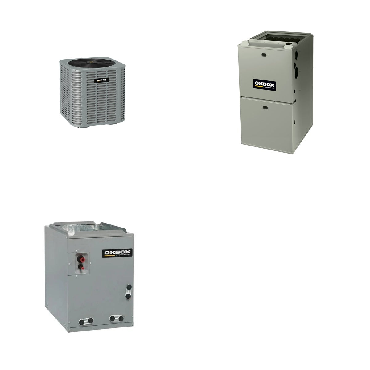 Oxbox Oxbox 4-Ton 48000 BTU R-454B 14.3 SEER2 Gas/Electric Split System - J5AC5048A1000+J962V100CU5SA+J5MXCC009AC6HC
