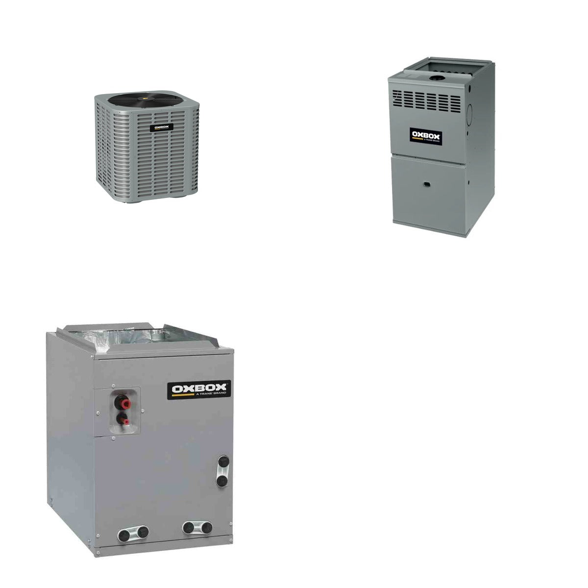 Oxbox Oxbox 4-Ton 48000 BTU R-454B 14.3 SEER2 Gas/Electric Split System - J5AC5048A1000+J801V120DM5SEB+J5MXCD018AC6HC