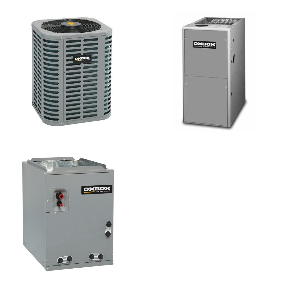 Oxbox Oxbox 1.5-Ton 18000 BTU R-454B 14.3 SEER2 Dual Fuel Split System - J5HP5018A1000+J801V080BM4SEB+J5MXCB004AC6HC