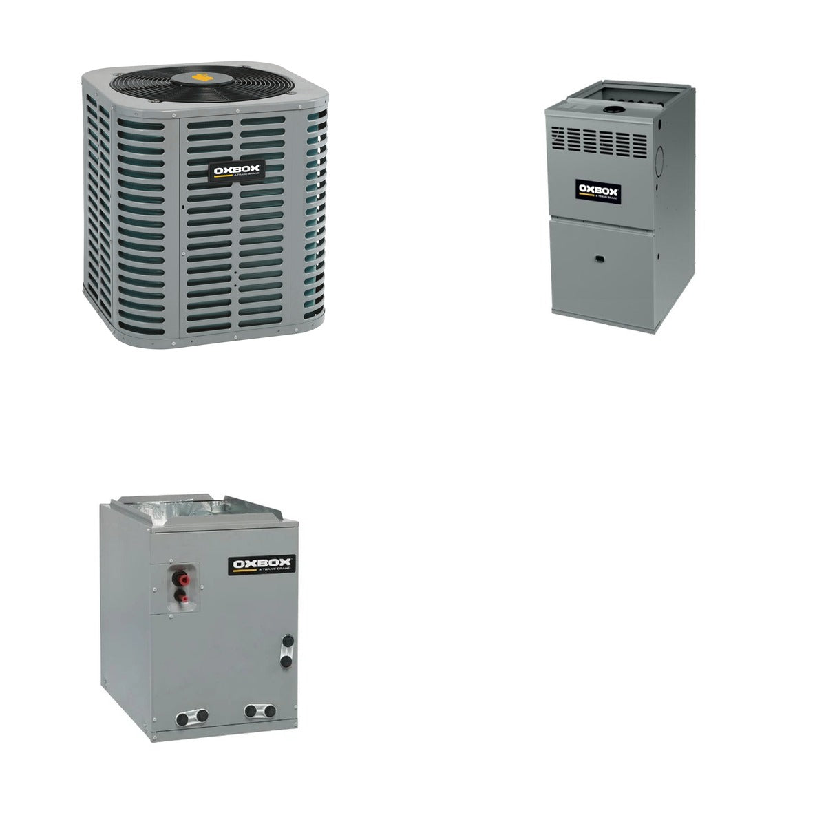 Oxbox Oxbox 4-Ton 48000 BTU R-454B 14.3 SEER2 Dual Fuel Split System - J5HP5048A1000+J801V100CM5SEB+J5MXCC009AC6HC