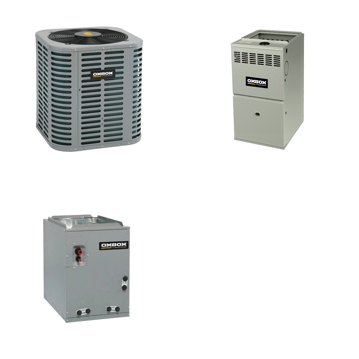 Oxbox Oxbox 2.5-Ton 30000 BTU R-454B 14.3 SEER2 Gas/Electric Split System - J5AC5030A1000+J801V060BM4SEA+J5MXCB016AC6HC