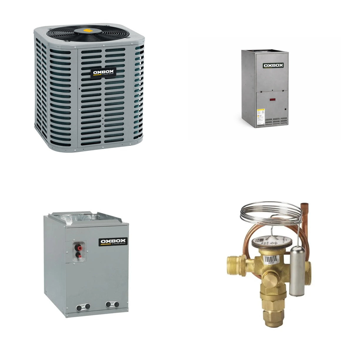 Oxbox Oxbox 3-Ton 36000 BTU R-454B 14.3 SEER2 Gas/Electric Split System - J5AC5036A1000+J962V060BU3SA+J5GXCA003AC6HU+5AYTXVH3A1836A