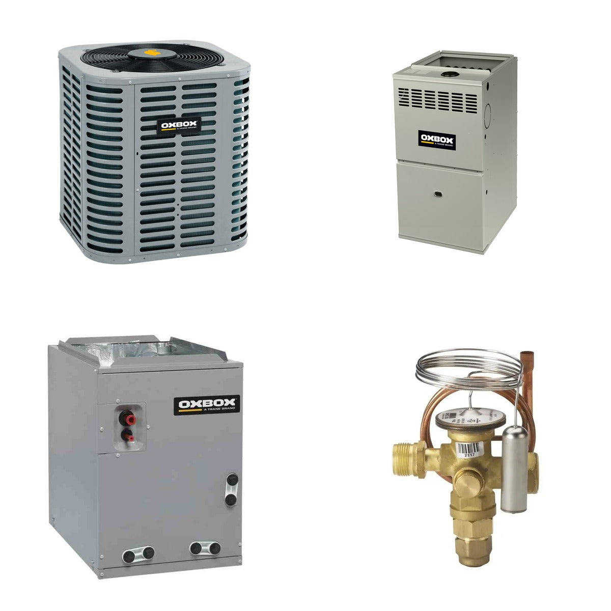 Oxbox Oxbox 3-Ton 36000 BTU R-454B 14.3 SEER2 Gas/Electric Split System - J5AC5036A1000+J801V040AM3SEA+J5MXCA003AC6HC+5AYTXVH3A1836A