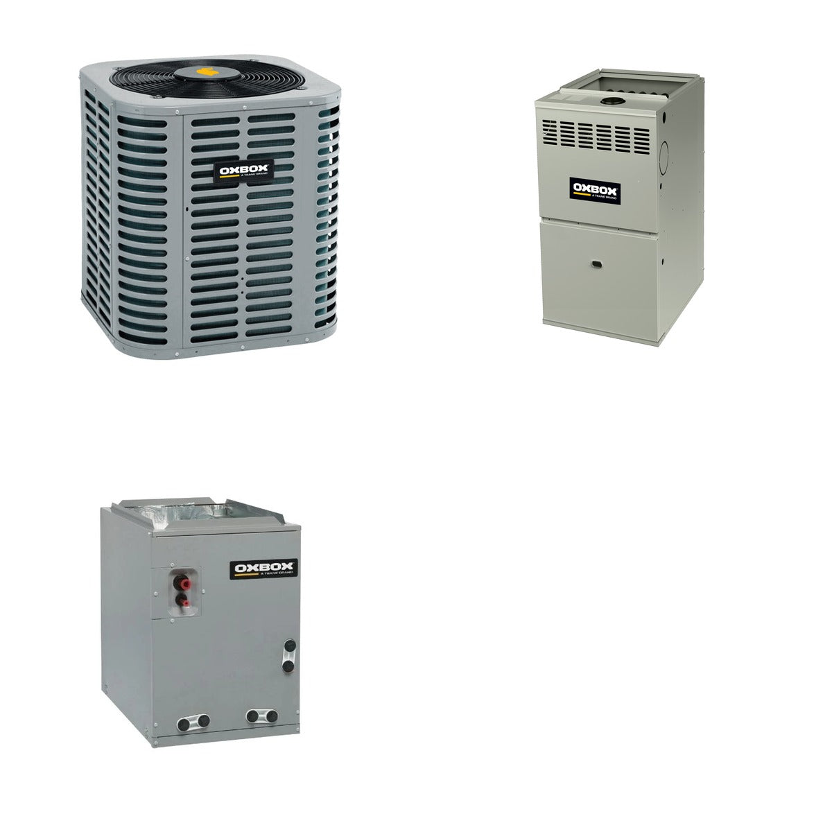 Oxbox Oxbox 3-Ton 36000 BTU R-454B 14.3 SEER2 Gas/Electric Split System - J5AC5036A1000+J801V060BM4SEA+J5MXCB016AC6HC