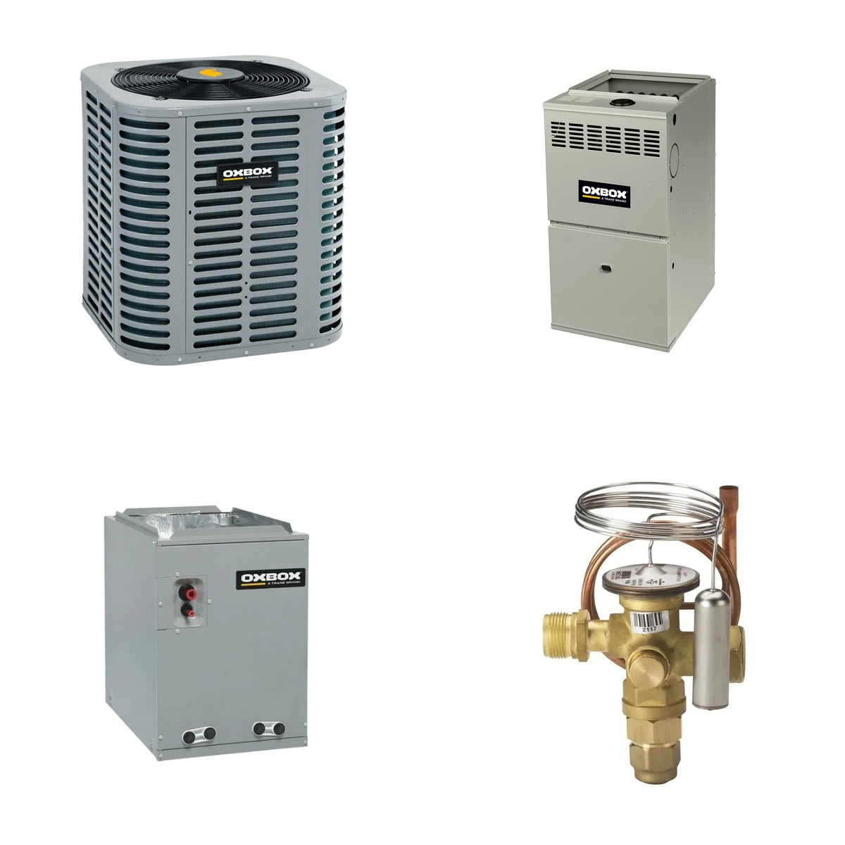 Oxbox Oxbox 3-Ton 36000 BTU R-454B 14.3 SEER2 Gas/Electric Split System - J5AC5036A1000+J801V040AM3SEA+J5GXCA003AC6HU+5AYTXVH3A1836A