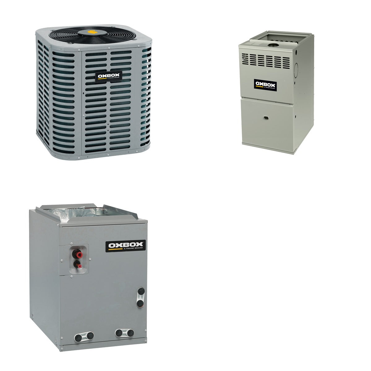 Oxbox Oxbox 3-Ton 36000 BTU R-454B 14.3 SEER2 Gas/Electric Split System - J5AC5036A1000+J801V060BM4SEA+J5MXCB004AC6HC