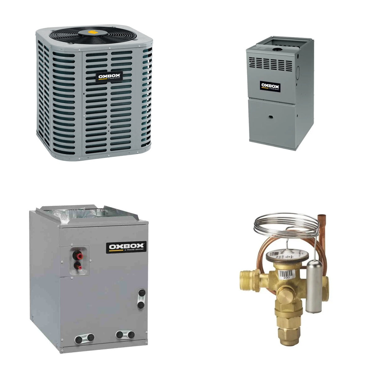 Oxbox Oxbox 3-Ton 36000 BTU R-454B 14.3 SEER2 Gas/Electric Split System - J5AC5036A1000+J801V060AM3SEB+J5MXCA003AC6HC+5AYTXVH3A1836A