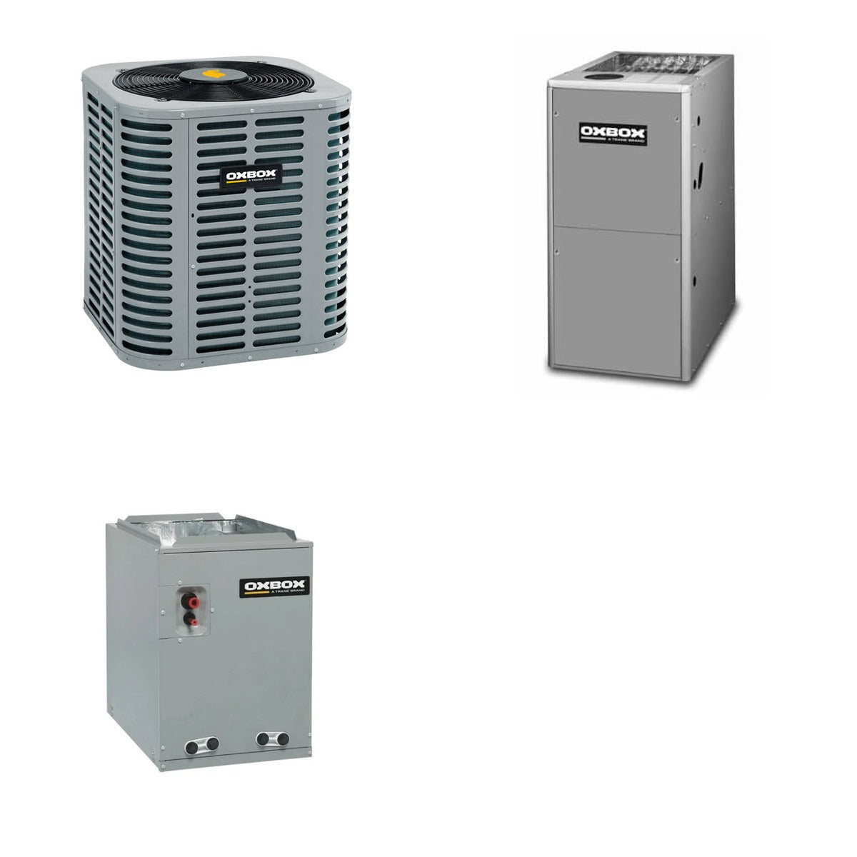 Oxbox Oxbox 3-Ton 36000 BTU R-454B 14.3 SEER2 Gas/Electric Split System - J5AC5036A1000+J801V080CM4SEB+J5GXCC005AC6HU