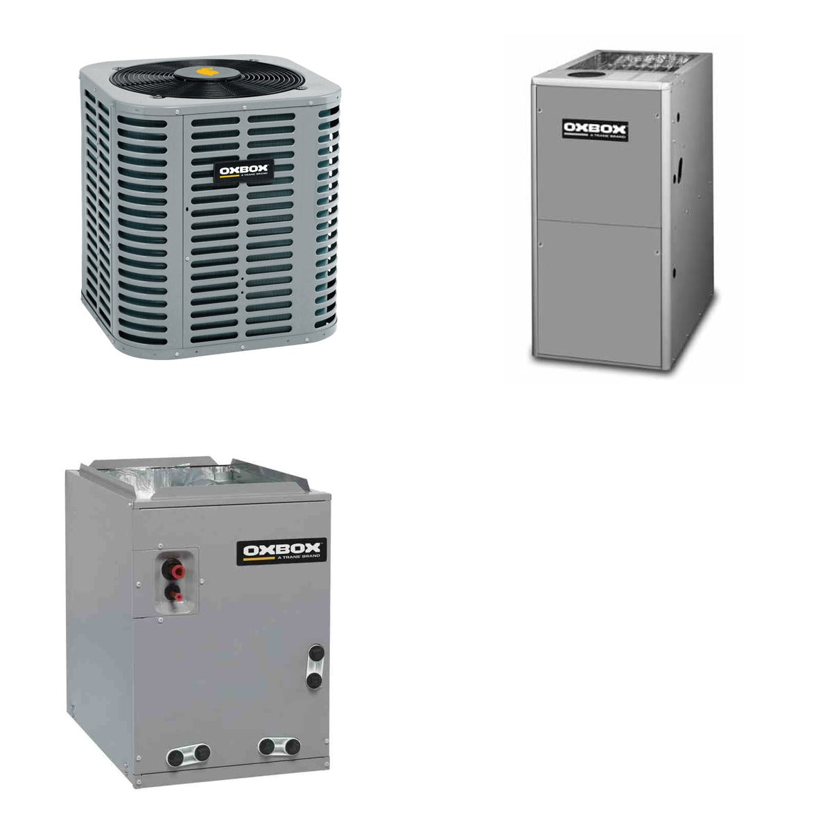 Oxbox Oxbox 3-Ton 36000 BTU R-454B 14.3 SEER2 Gas/Electric Split System - J5AC5036A1000+J801V080BM4SEB+J5GXCB004AC6HU