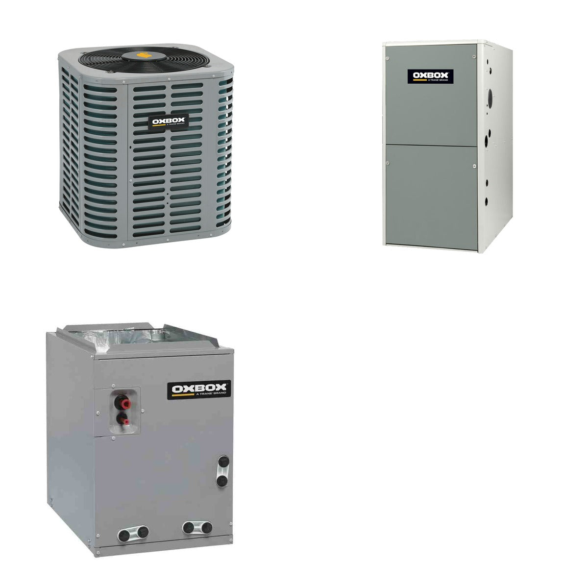 Oxbox Oxbox 3.5-Ton 42000 BTU R-454B 14.3 SEER2 Gas/Electric Split System - J5AC5042A1000+J962V100DU5SA+J5MXCD018AC6HC