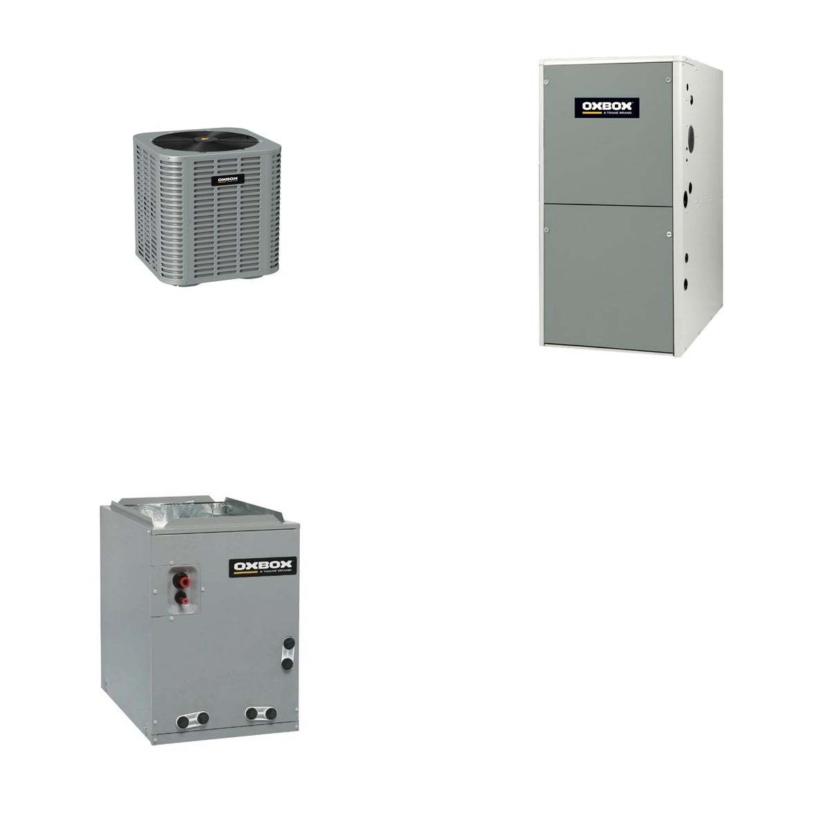 Oxbox Oxbox 4-Ton 48000 BTU R-454B 14.3 SEER2 Gas/Electric Split System - J5AC5048A1000+J962V100DU5SA+J5MXCD010AC6HC