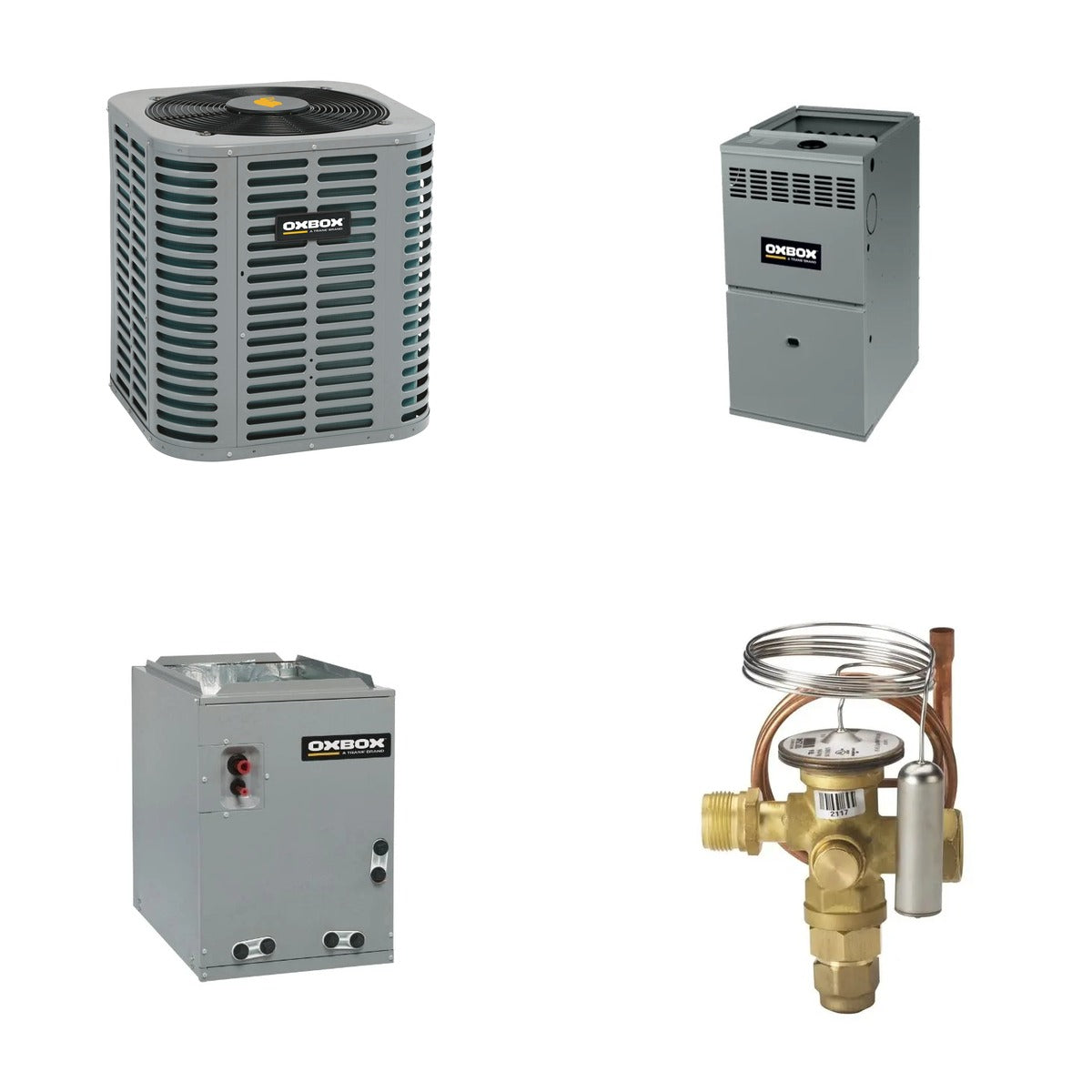 Oxbox Oxbox 5-Ton 60000 BTU R-454B 14.3 SEER2 Gas/Electric Split System - J5AC5061A1000+J801V120DM5SEB+J5MXCD010AC6HC+5AYTXVH3A6000A