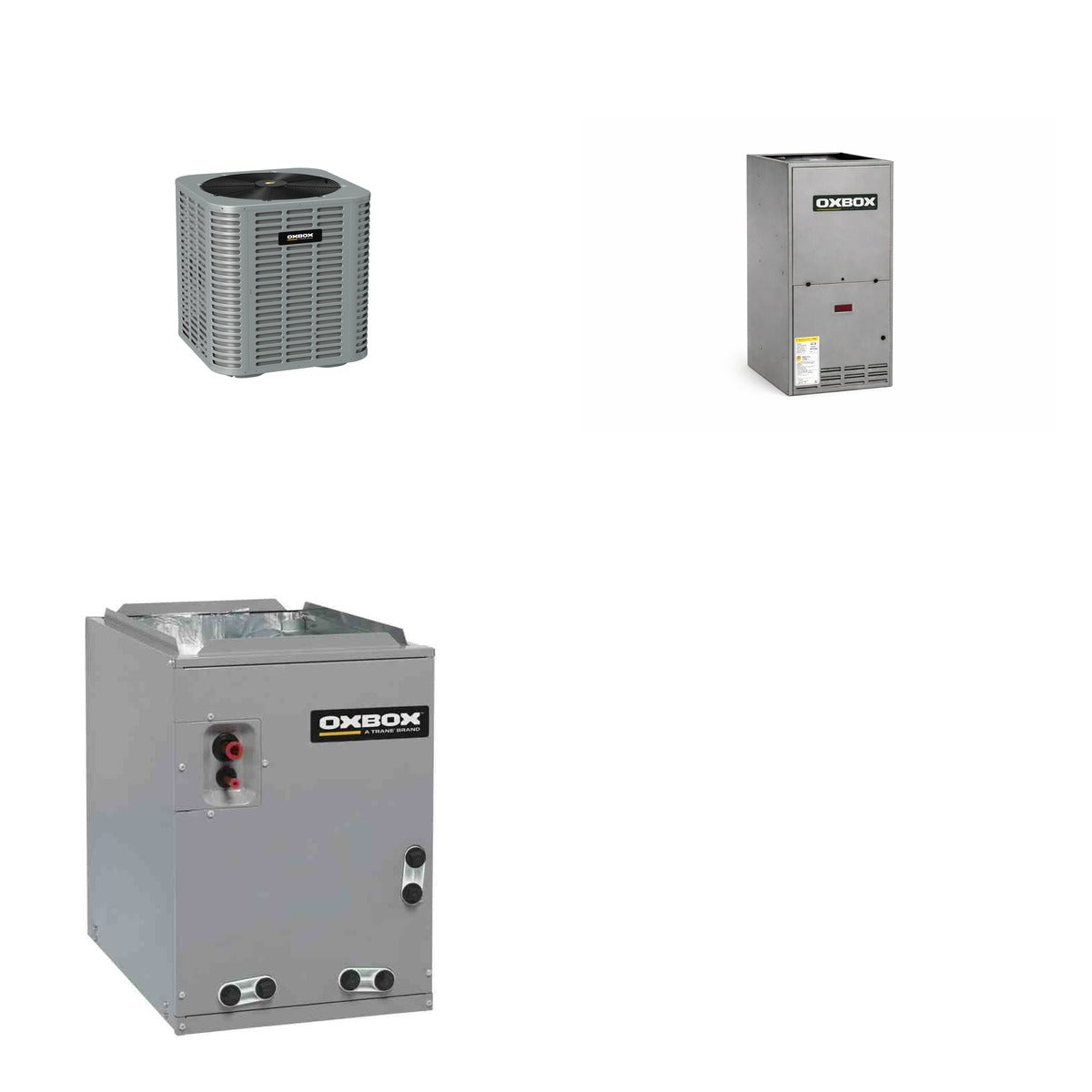 Oxbox Oxbox 1.5-Ton 18000 BTU R-454B 13.4 SEER2 Gas/Electric Split System - J5AC3018A1000+J962V060BU3SA+J5GXCB004AC6HU