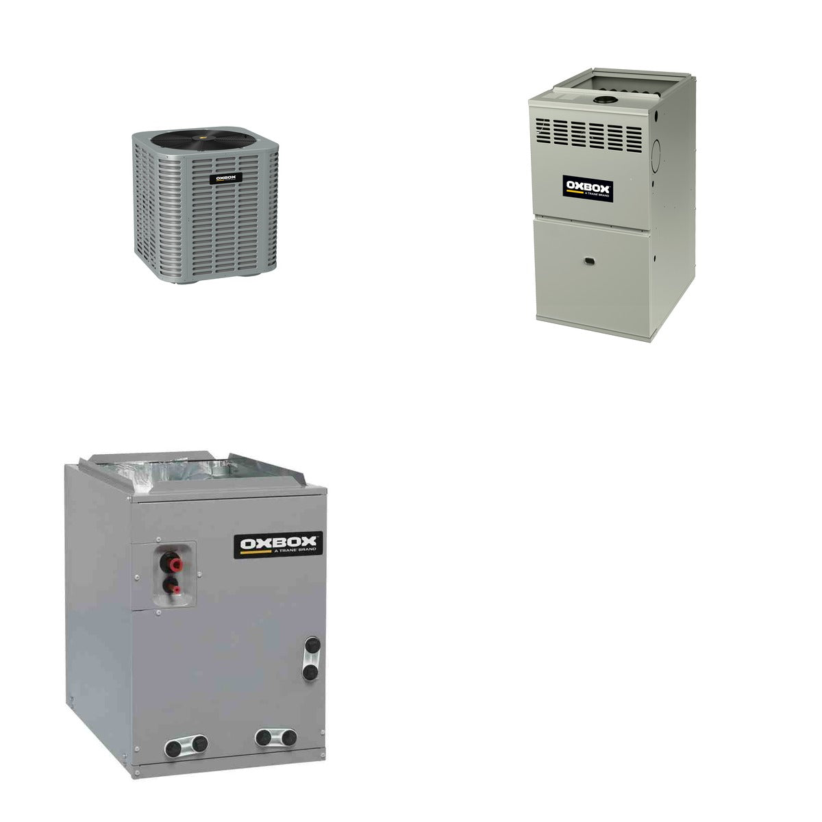 Oxbox Oxbox 1.5-Ton 18000 BTU R-454B 13.4 SEER2 Gas/Electric Split System - J5AC3018A1000+J801V060BM4SEA+J5GXCB004AC6HU