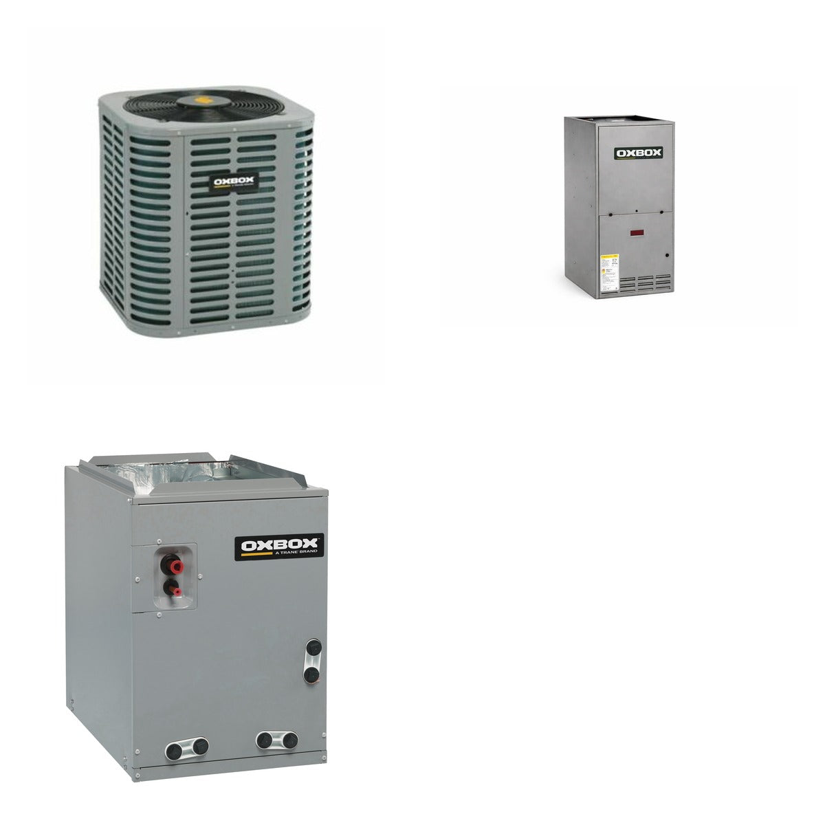 Oxbox Oxbox 2-Ton 24000 BTU R-454B 13.4 SEER2 Gas/Electric Split System - J5AC3024A1000+J962V060BU3SA+J5MXCB004AC6HC